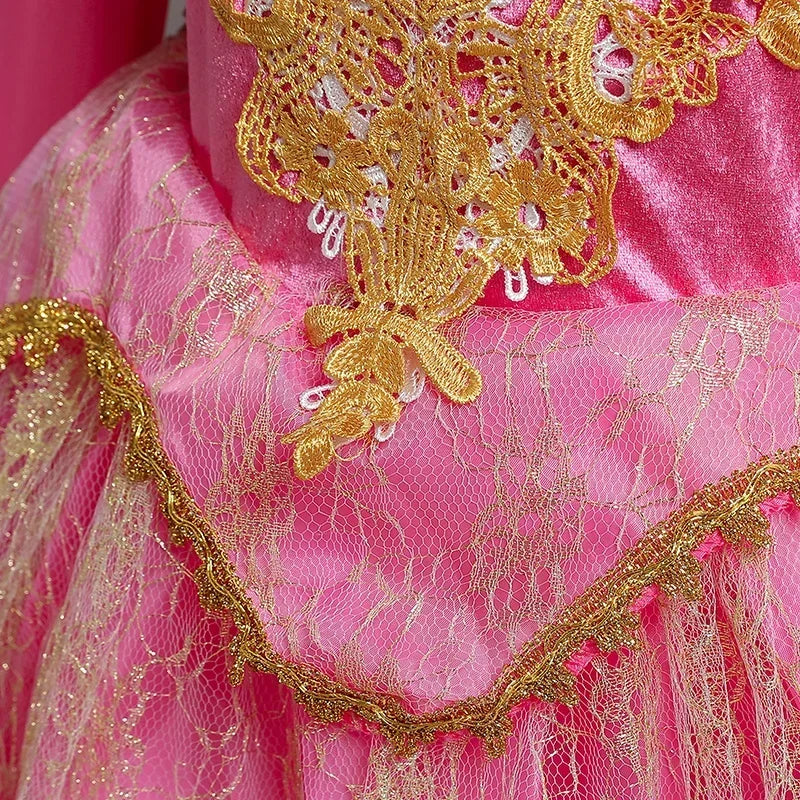Fantasy Girls Sleeping Beauty Aurora Cosplay Princess Dress Kids Halloween Carnival Birthday Costume Party Clothing 3-10Years