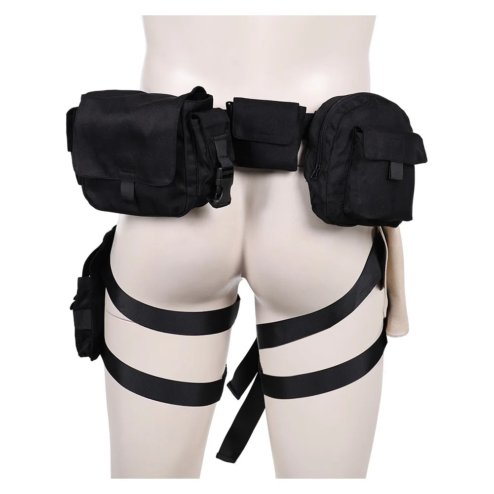 Leon Scott Kennedy Cosplay Men Back Strap Belts Gun Bag Game Resident 4 Remake Costume Accessories Halloween Carnival Props