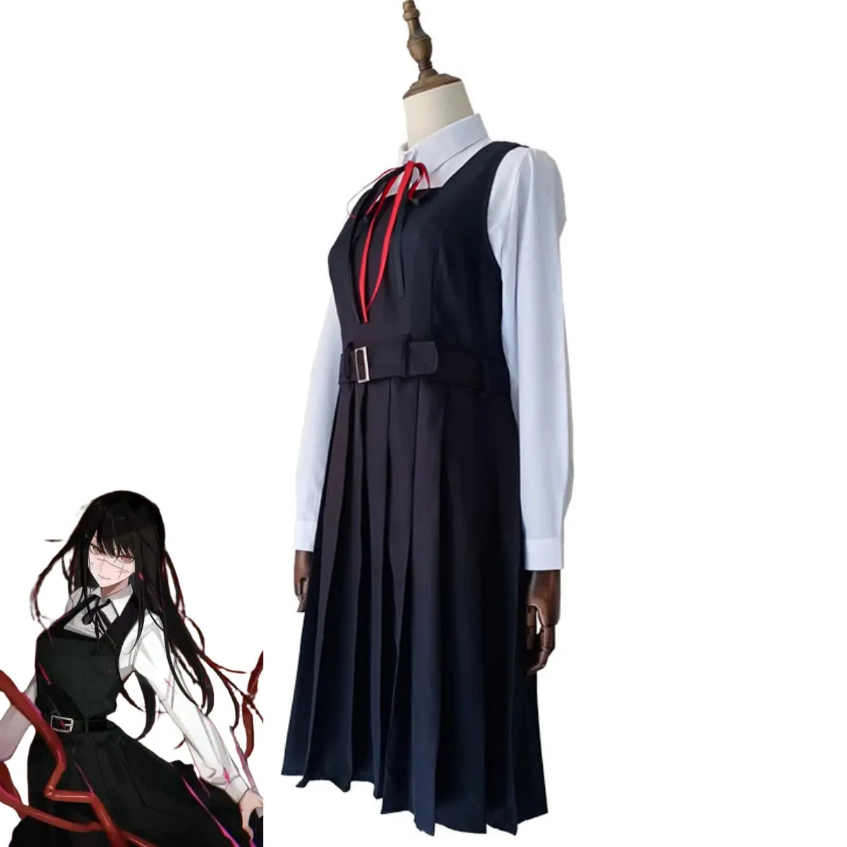 Anime Chainsaw Man Mitaka Asa Cosplay Costume Japan and South Korea JK School Uniform Shirt Dress Wig Woman Cute Campus Suit