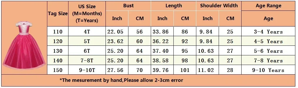 Fantasy Girls Sleeping Beauty Aurora Cosplay Princess Dress Kids Halloween Carnival Birthday Costume Party Clothing 3-10Years