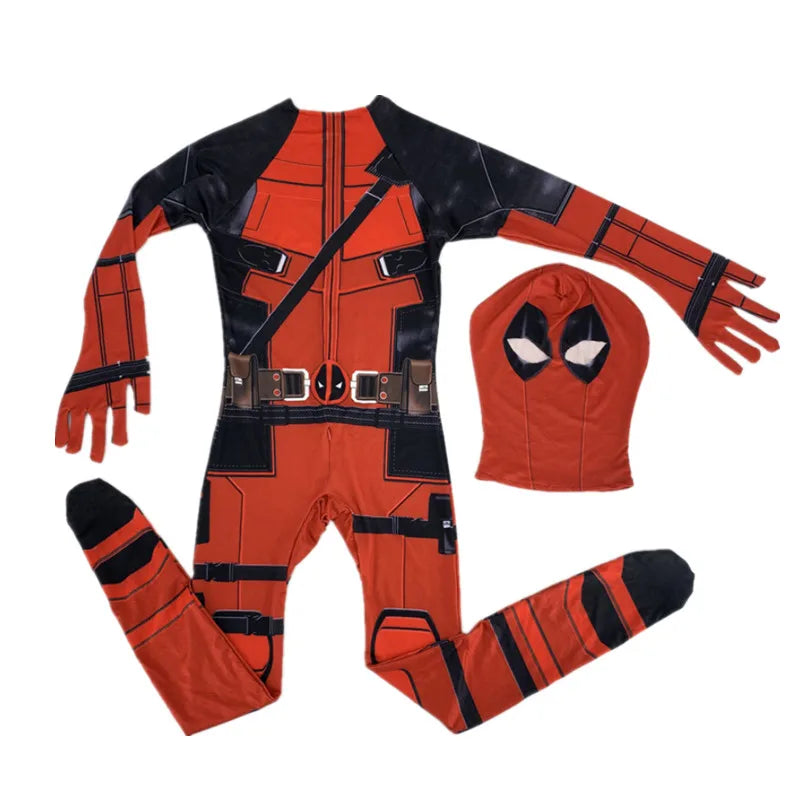 Superhero Deadpool Costume Kids New Deadpooling 3 Cosplay Cosutme Deadpool3 Full Children Costume Bodysuit Halloween Jumpsuit