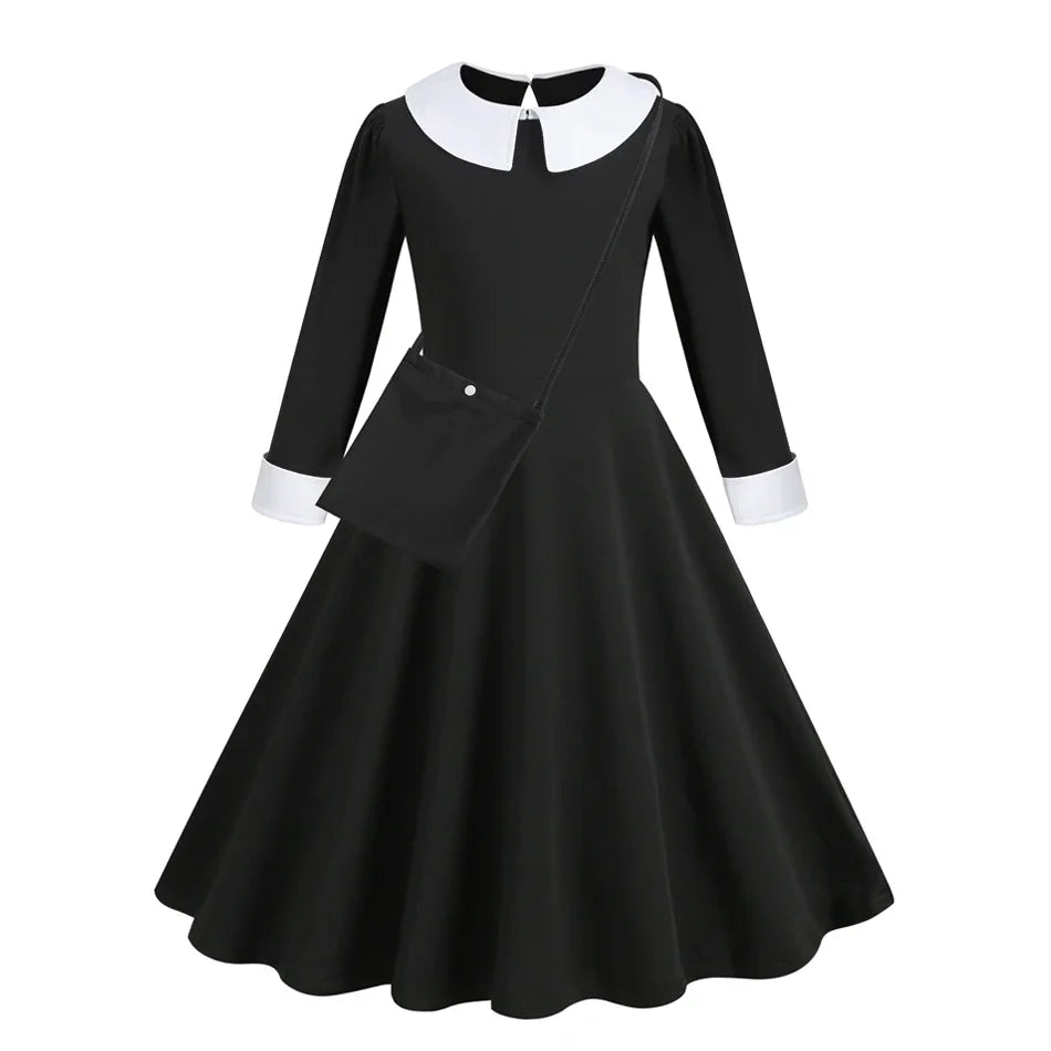 Adams Dress Girl Costume for Girls Black Dress Halloween