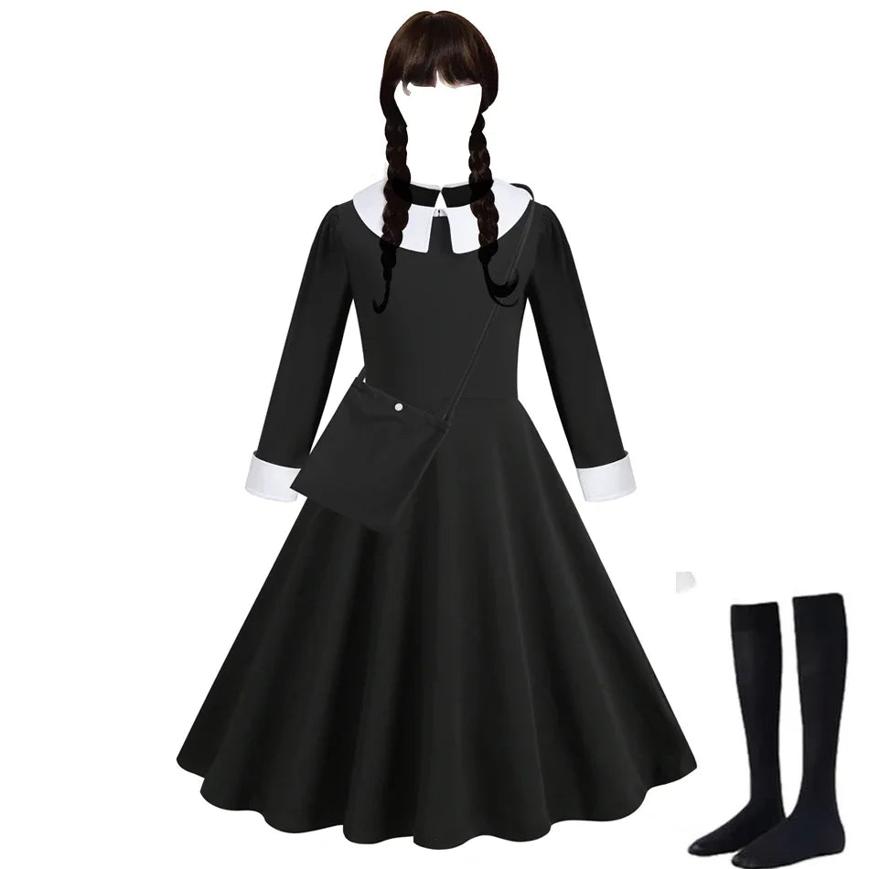 Adams Dress Girl Costume for Girls Black Dress Halloween