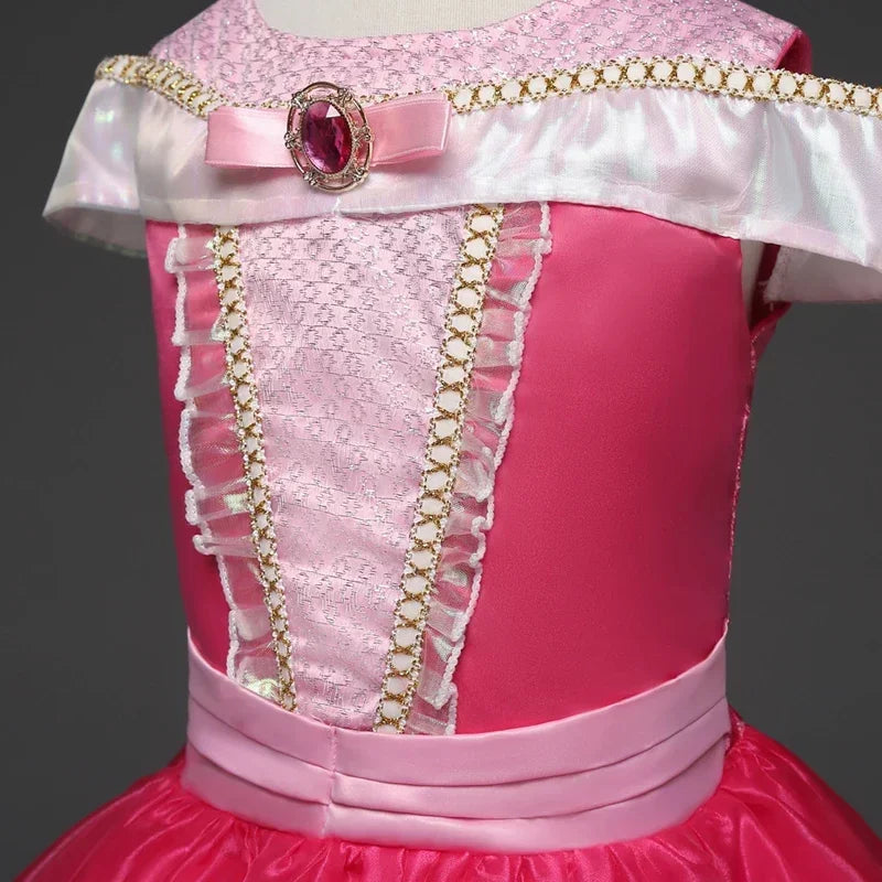 Fantasy Girls Sleeping Beauty Aurora Cosplay Princess Dress Kids Halloween Carnival Birthday Costume Party Clothing 3-10Years