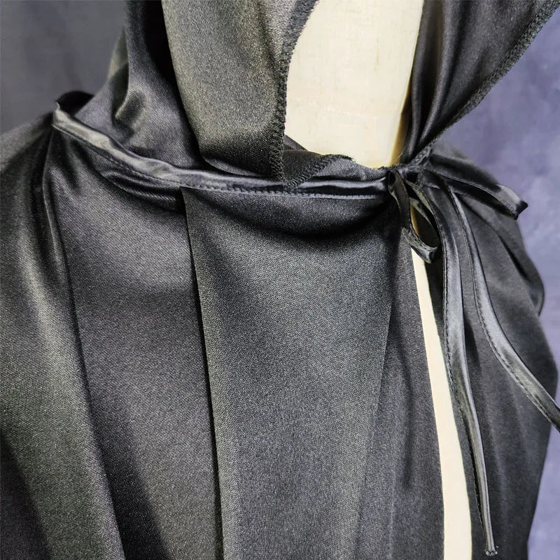 Halloween Grim Reaper Costume Set Halloween Cape Adult Kid Role Playing Props Grim Reaper Ghost Scythe Mask and Gloves Unisex