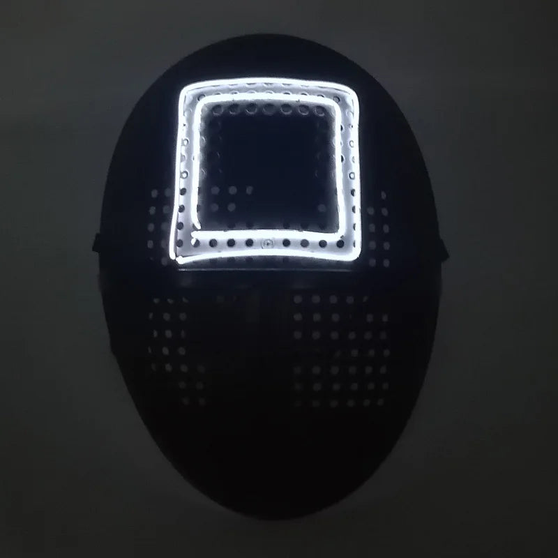 Cosplay Circle Square Triangle Light Up Masks Glowing LED Full Face Mask Disguise Supplies Film Theme Neon Luminous Mask Props
