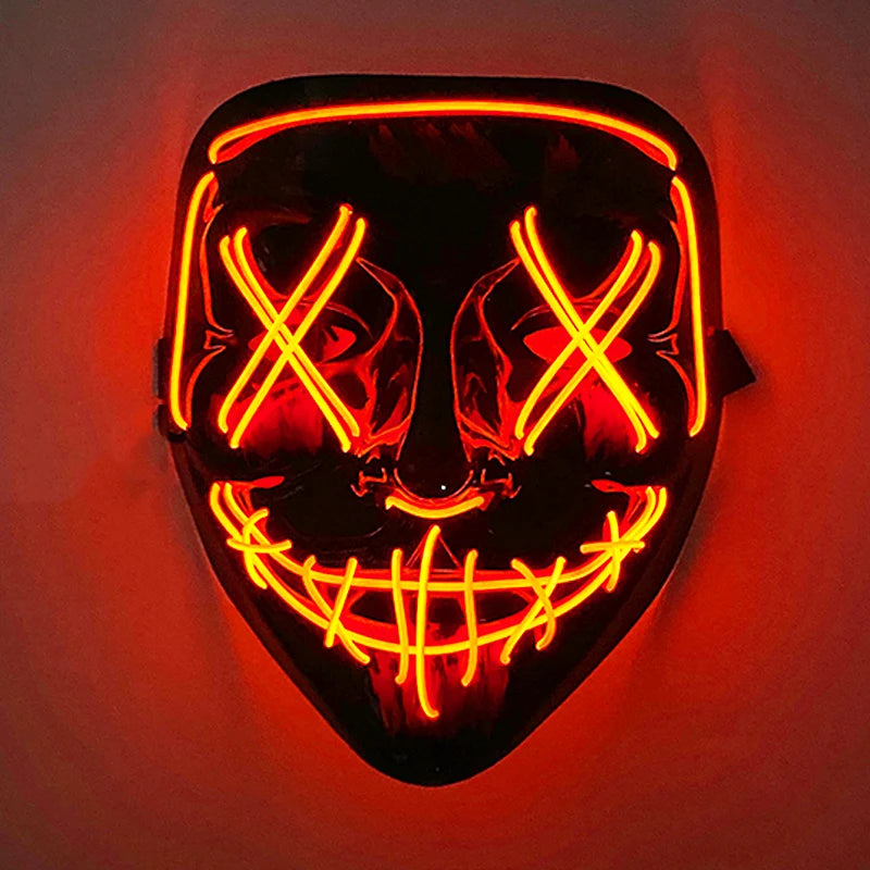 Multi Style Glowing LED Purge Mask Professional Wireless Luminous Party Mask Flashing Decorative Headgear Masker For Halloween