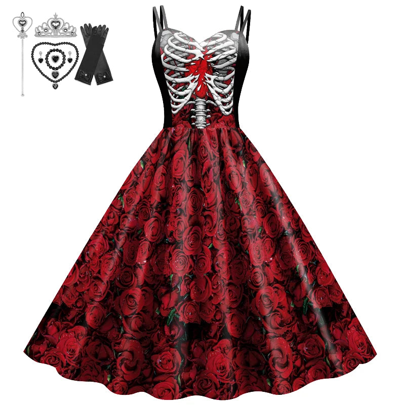 Halloween Costume for Kids Fantasy Vampire Costume Girls Long Tutu Dress Ghost Bride Cosplay Costume Carnival Party Clothes