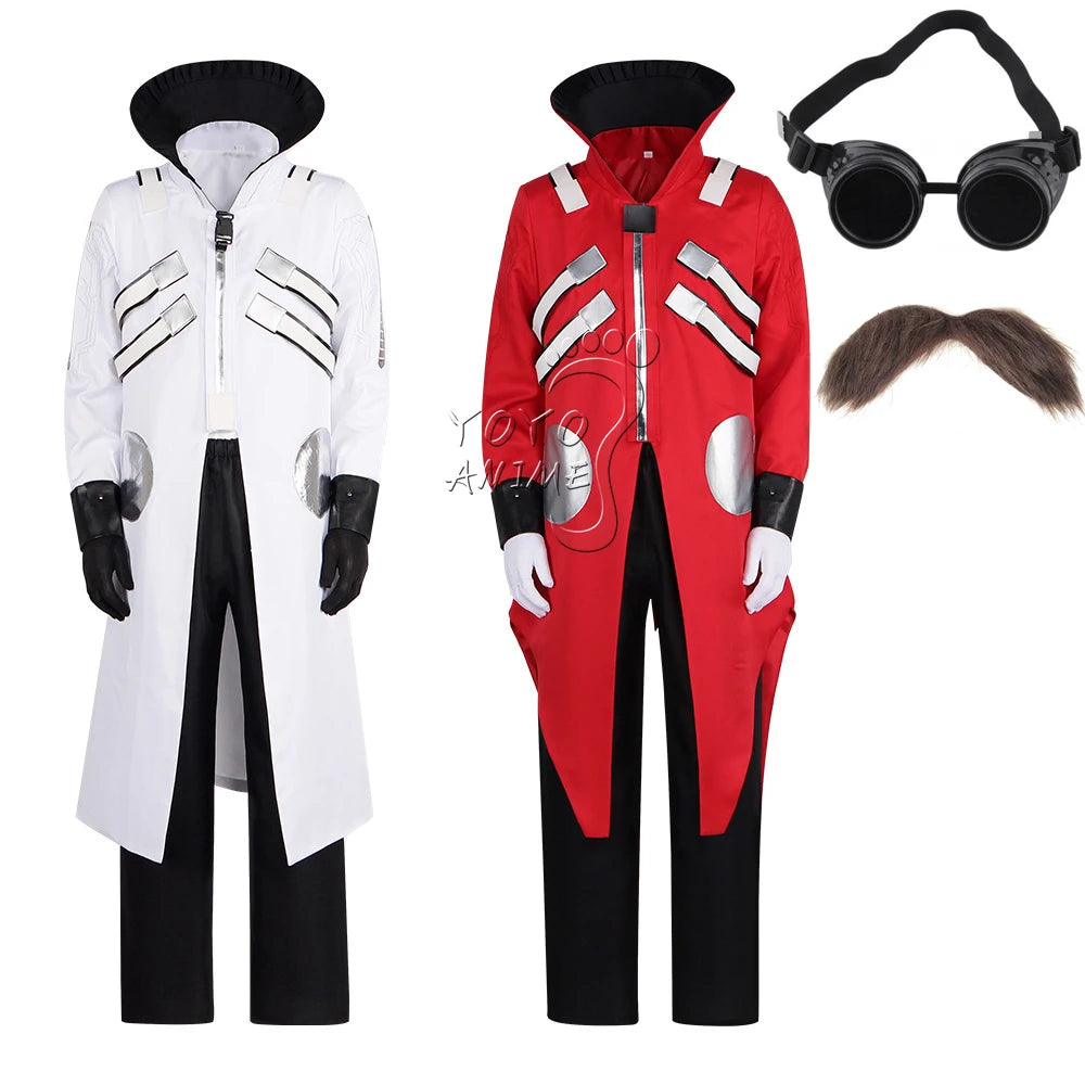 Anime Hedgehog 2 Dr Eggman Cosplay Jacket Pants Costume Men Ivo Robotnik Trench Uniform Gloves Party Clothes