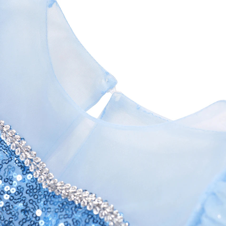 Elsa Girls Dress Frozan Cosplay Costume Princess Dresses Queen Snow Queen Wedding Luxurious With Cloak Carnival Gown Dresses Up