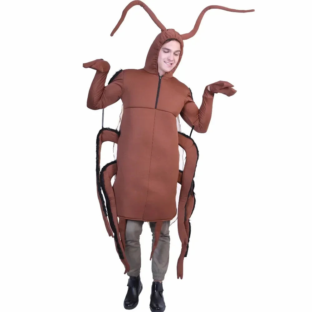 Eraspooky Funny Family Group Cosplay Carnival Cockroach Costume Adults Unisex Animal Jumpsuit Halloween Costume For Kids QW7622