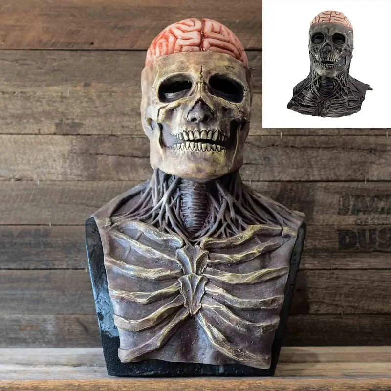 Halloween Scary Skull Mask Halloween Party Carnival Cosplay Prop Novelty Realistic Skull Latex Mask Evil Red Skull Headgear