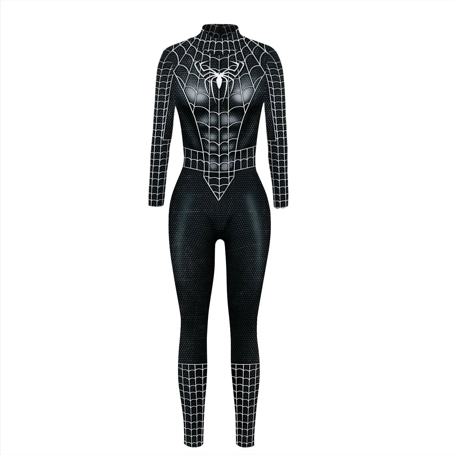 Superhero Spiderman Iron Man Bodysuit Cosplay Costume Women Slim Digital Print Jumpsuit Halloween Fancy Dress up