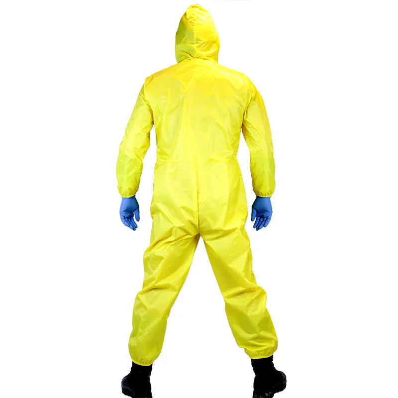 Game Theme Breaking Cosplay Bad Yellow protective Jumpsuit Costume  Halloween with Mask