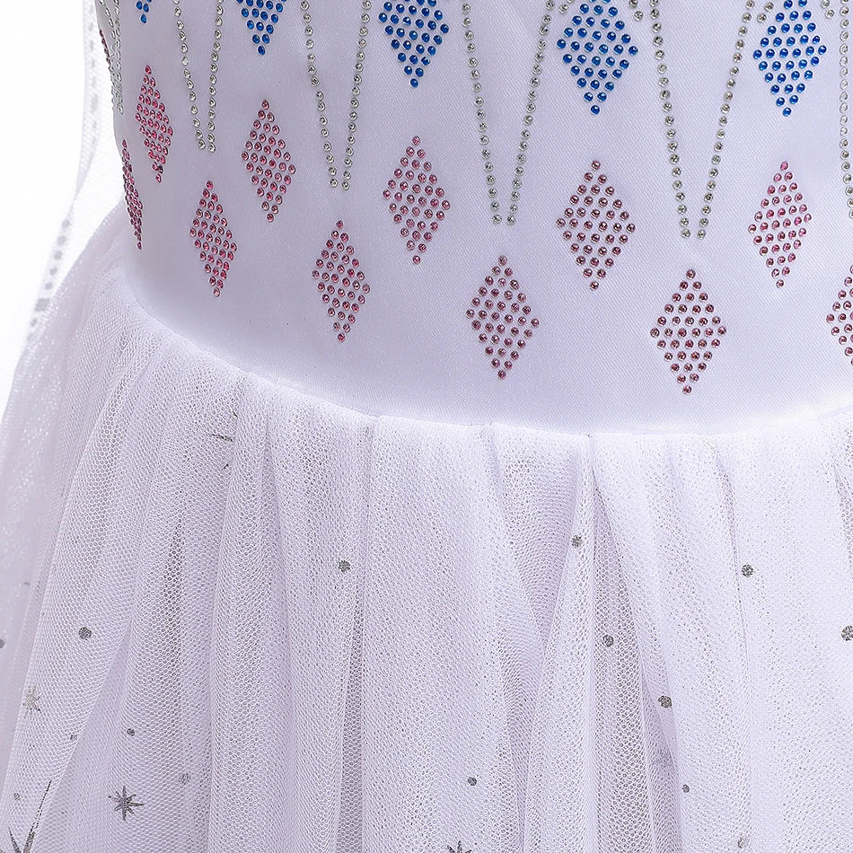 Elsa Girls Dress Frozan Cosplay Costume Princess Dresses Queen Snow Queen Wedding Luxurious With Cloak Carnival Gown Dresses Up