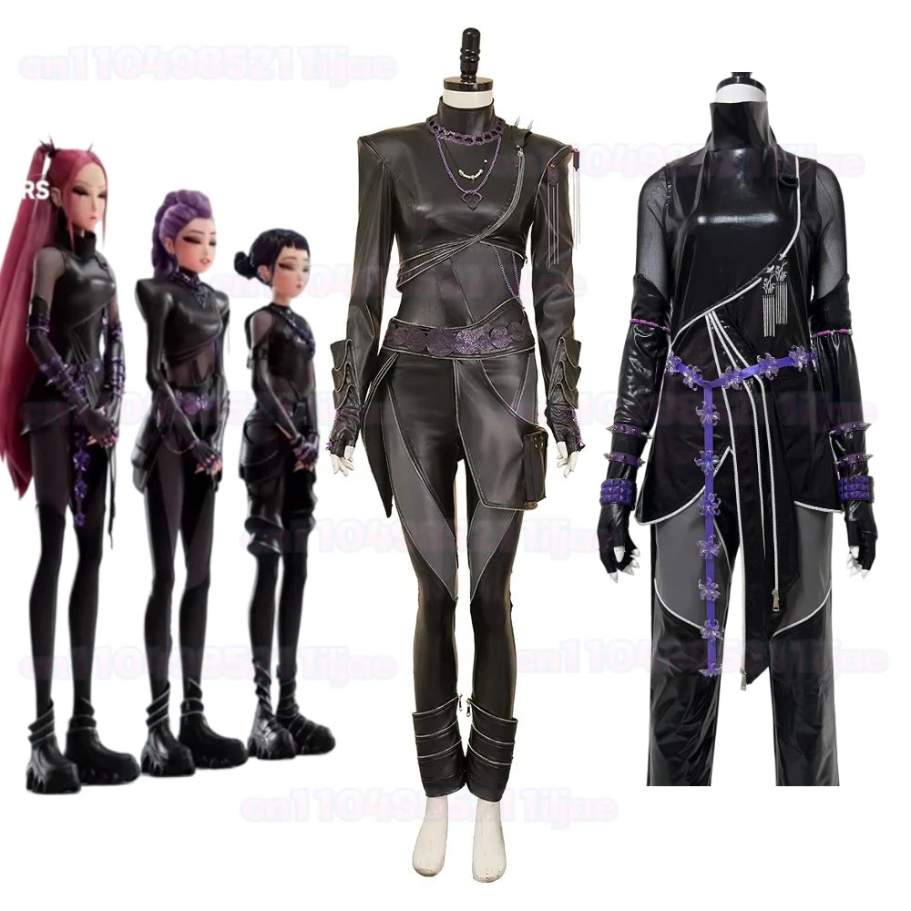 Anime KPOP Huntrix Mira Rumi Zoey Cosplay Kids Costume Wig KPop Demon Hunters Uniform For Women Girls Halloween  Party Props