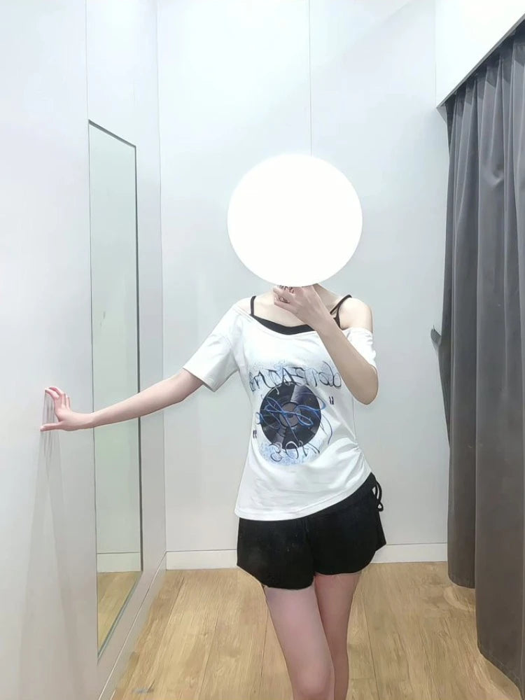 Game Love and Deepspace Leading Lady Cosplay Costume Women Faux Two-piece Short Sleeve T-shirt and Shorts Set Loungewear