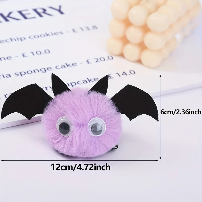 Halloween Plush Bat Hair Clip Plush Crocodile Clip Girl Children's Party Role Playing Decoration Gothic Gift Accessories