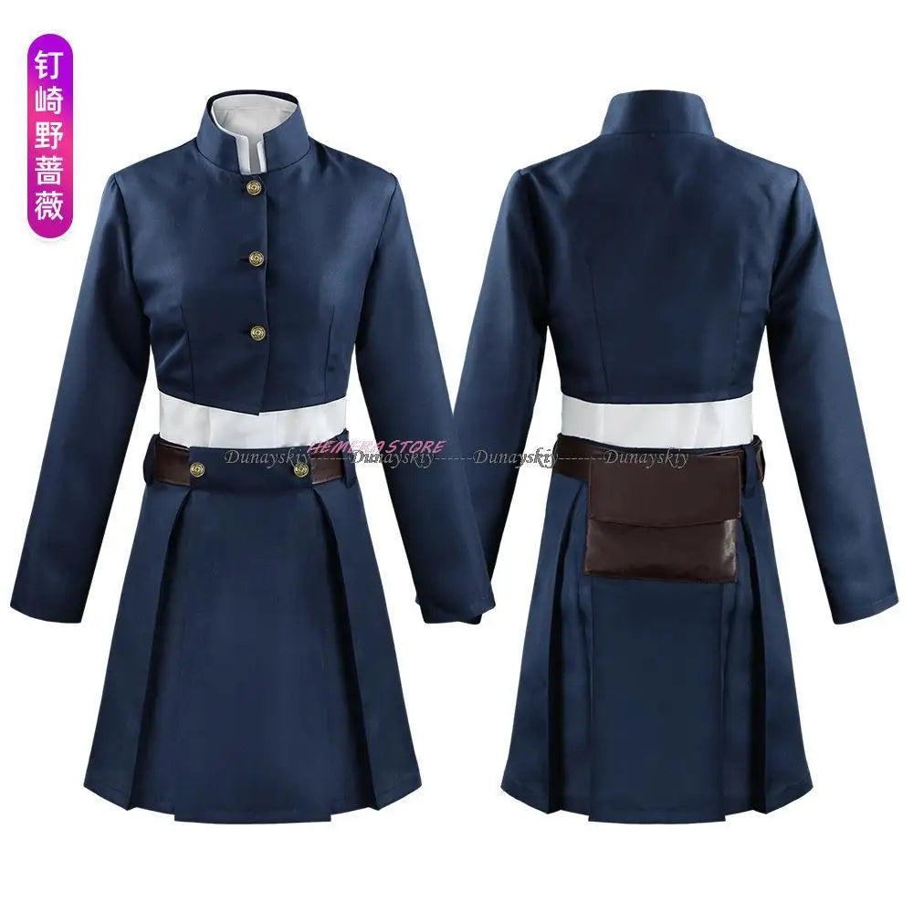 Anime JJK Kugisaki Nobara Cosplay Costume Kugisaki Nobara Wig Hammer Women Suit Outfit Uniform Bag Belt Hallowen Suit