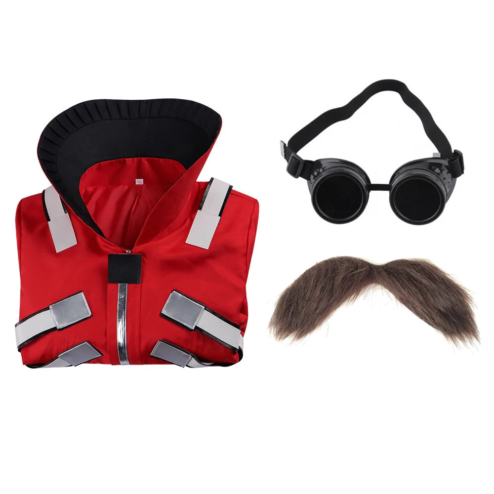 Anime Hedgehog 2 Dr Eggman Cosplay Jacket Pants Costume Men Ivo Robotnik Trench Uniform Gloves Party Clothes