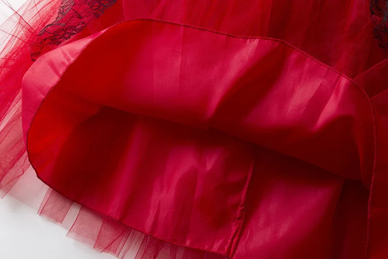 Halloween Girl Cosplay Vampire Dress For Kids Ghost Bride Vampire Costume Vampiran Carnival Party Outfits Scarlet Gothic Clothes