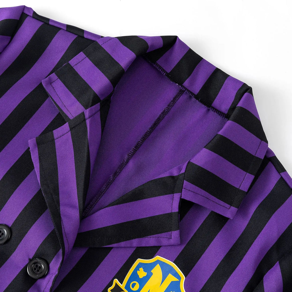 Addams Costumes Girls Black Uniform Suit Birthday Party Halloween Cosplay Dresses For Kids Women