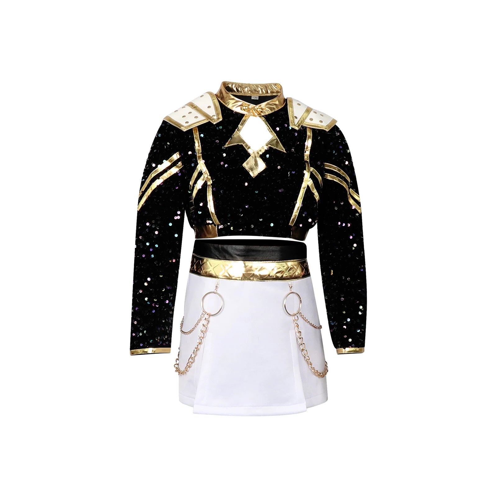 Kids Kpop Devil Hunter Huntrix Rumi mila zuoyi Cosplay costume Black and gold set Children's girl idol role-playing costum