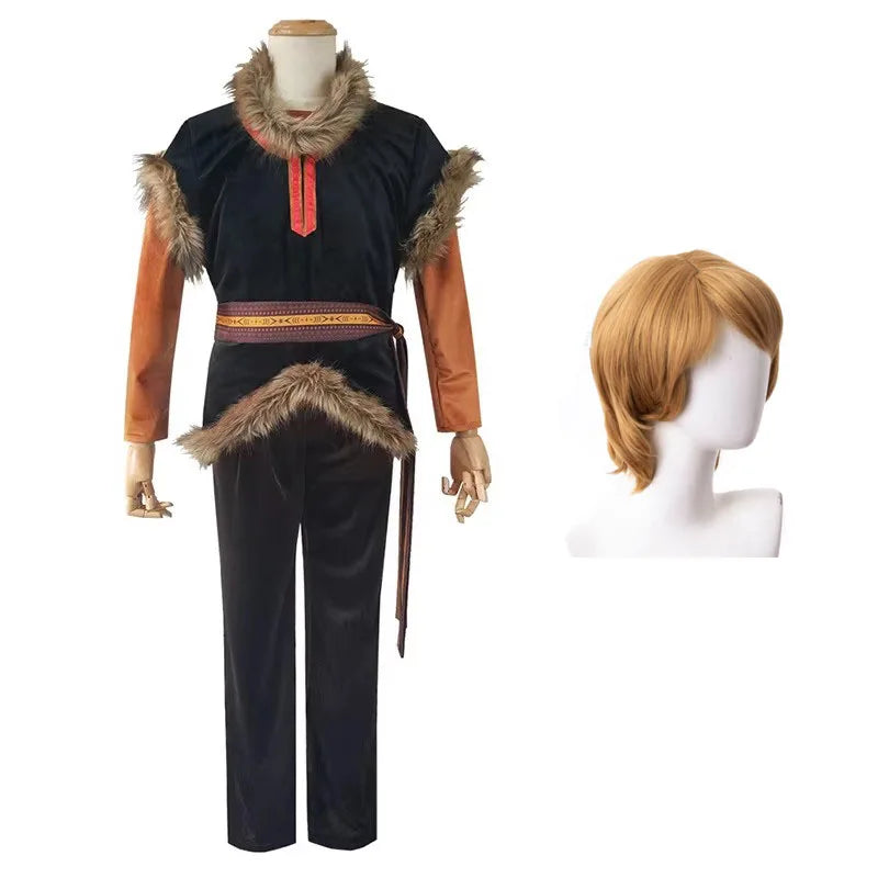Movie Kristoff Cosplay Costume Halloween Party Outfit Men Stage Performance Roll Play Clothes Full Set for man  anime cosplay