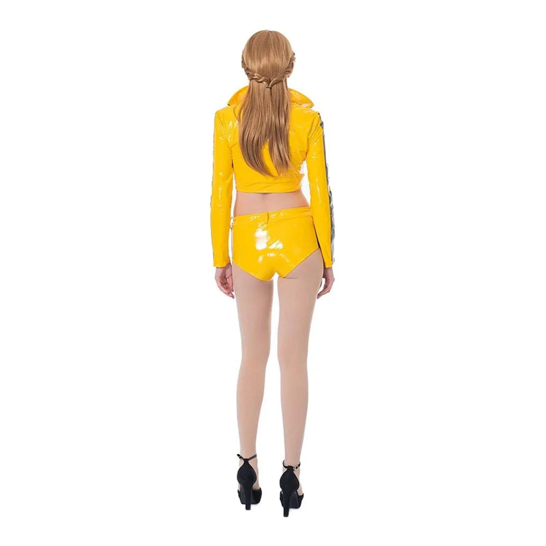 The Bride Cosplay Yellow Costume Movie Kill Cosplay Bill Roleplay Summer Sexy Coat Shorts Halloween Carnival Party Women Suit