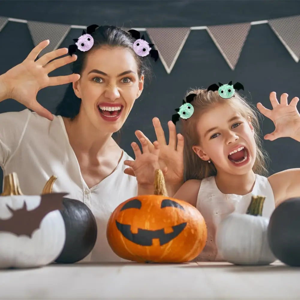 Halloween Plush Bat Hair Clip Plush Crocodile Clip Girl Children's Party Role Playing Decoration Gothic Gift Accessories