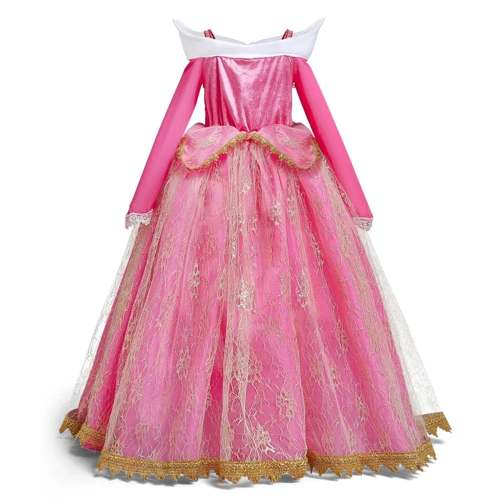 Fantasy Girls Sleeping Beauty Aurora Cosplay Princess Dress Kids Halloween Carnival Birthday Costume Party Clothing 3-10Years