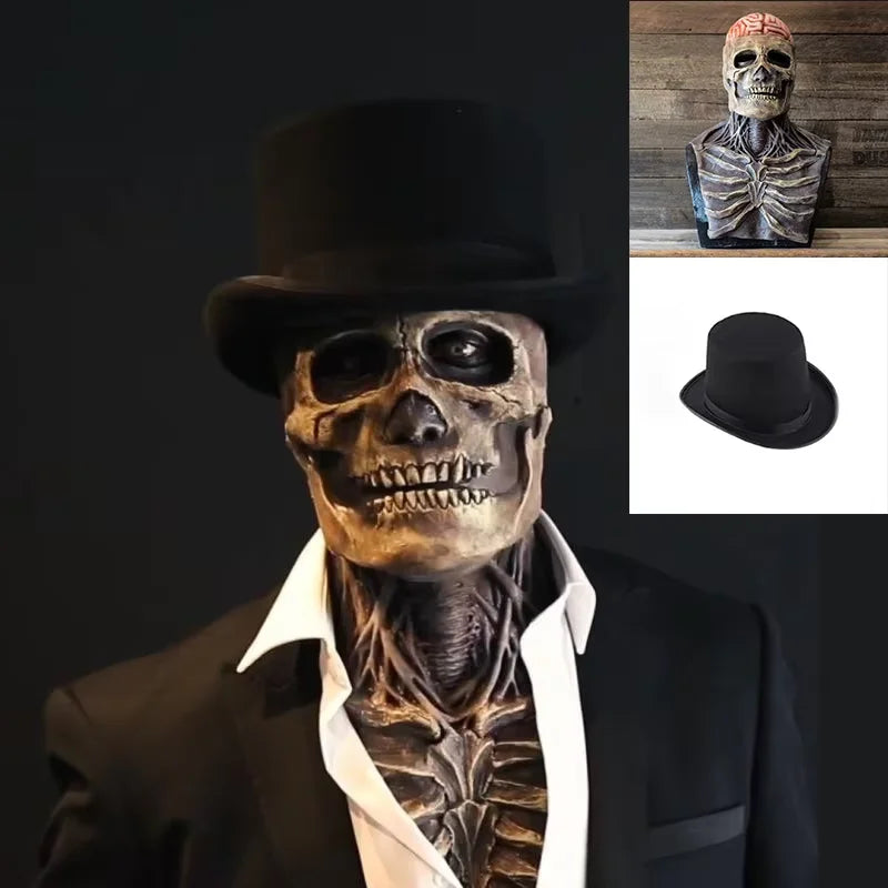 Halloween Scary Skull Mask Halloween Party Carnival Cosplay Prop Novelty Realistic Skull Latex Mask Evil Red Skull Headgear