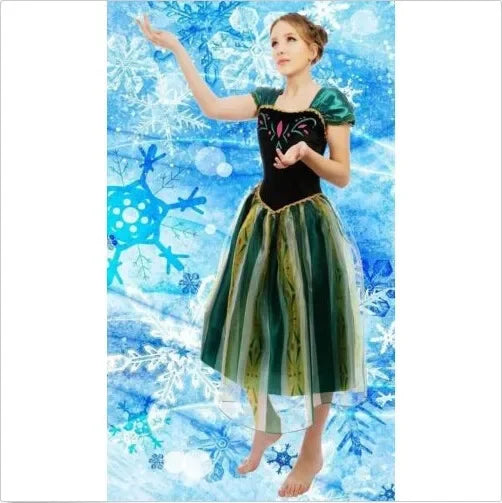 Adult Princess Dress Anna Cosplay Dress Performance Dresses Birthday Party Costume Halloween Carnival Dress Vestidos