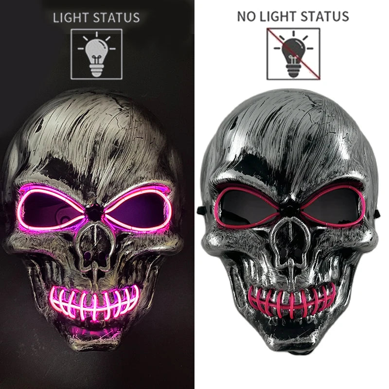 Newstyle Led Captain Hat Halloween Masquerade Pirate Theme Party Cosplay Captain Costumes Accessories Light Up Skull Pattern Hat