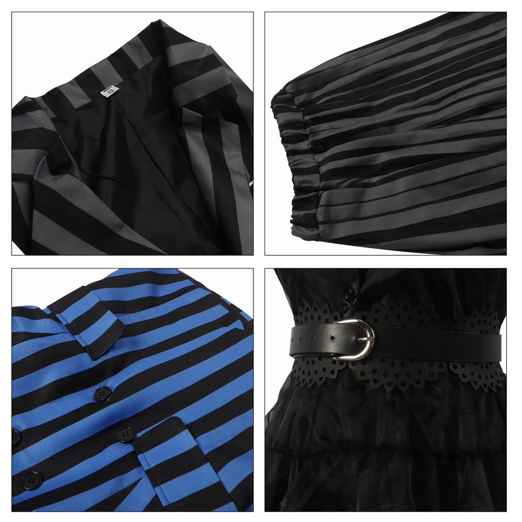 Sinclair Enid Cosplay Anime Costume School Uniform Wednesday Jacket Skirt Suit Wig Set Halloween Party Outfit for Women Girl