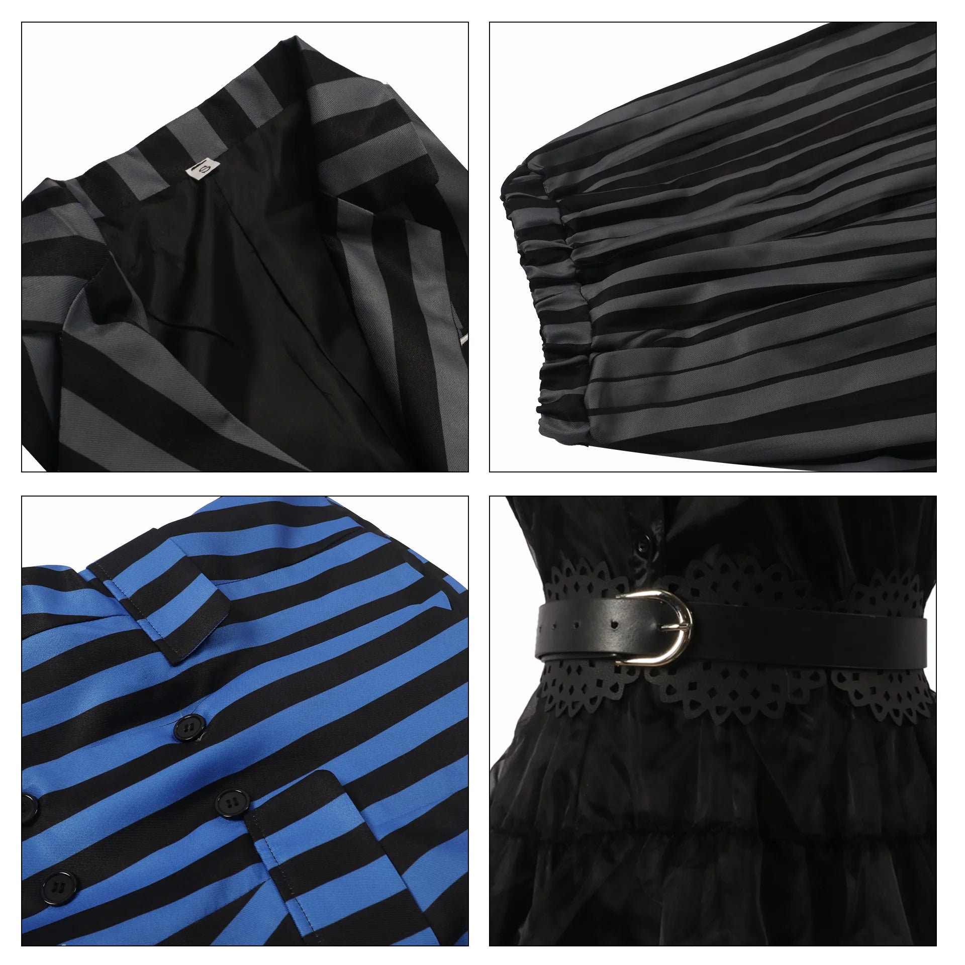 Sinclair Enid Cosplay Anime Costume School Uniform Wednesday Jacket Skirt Suit Wig Set Halloween Party Outfit for Women Girl