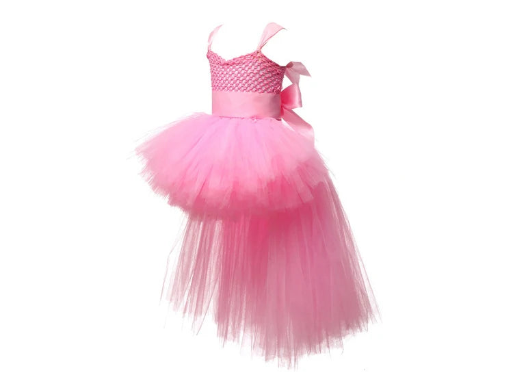 Halloween Witch Princess Dress Birthday Party Cosplay Angel Jumpsuit Children Mesh Tutu Pink Lace Sling vampire Costume for Girl