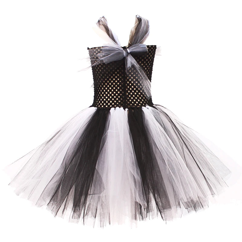 Halloween Christmas Eve Cosplay Dress Horror Fancy Princess Dress Girl Puffy Costume Carnival Party Clothes Gifts for Children