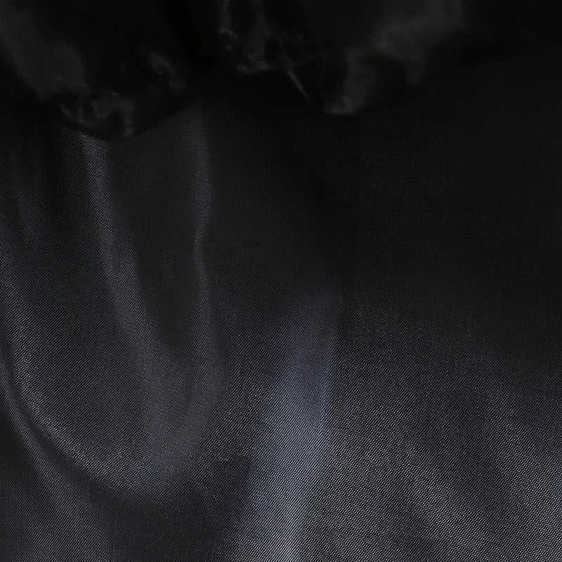 Gothic Lace Tiered Ball Gown Girls Hollowed Tulle Cake Dress Cosplay Prom Dress Halloween Wednesday Addams Black Costume