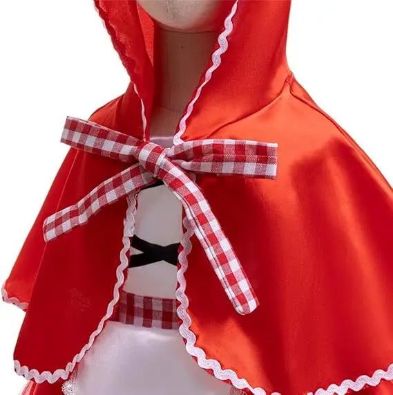 Baby Girls Cosplay Little Red Riding Hood Halloween Costume With Cape Dress up Halloween Red Princess Cloak Performance Dress