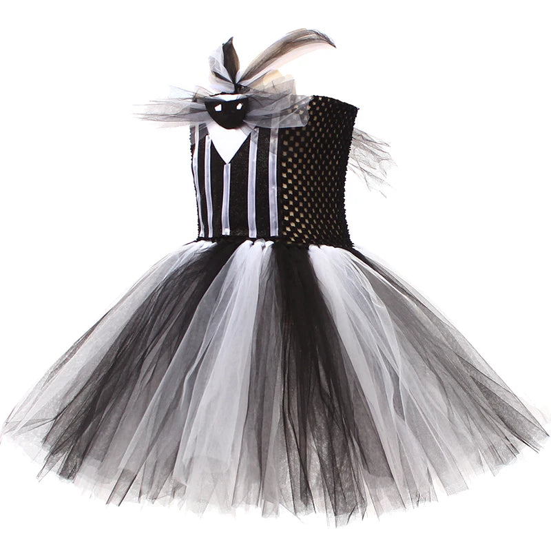 Halloween Christmas Eve Cosplay Dress Horror Fancy Princess Dress Girl Puffy Costume Carnival Party Clothes Gifts for Children