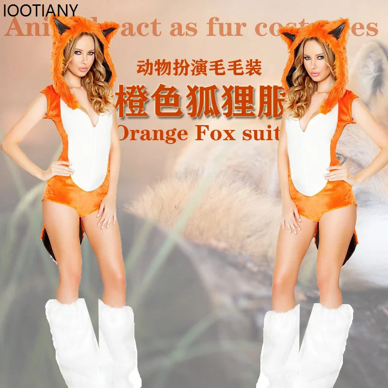 Anime Rabbit Fox CatwomanFancy Dress Carnival Party Stage Performance Dress Up Women Sexy Furry Cartoon Animal Cosplay Costumes