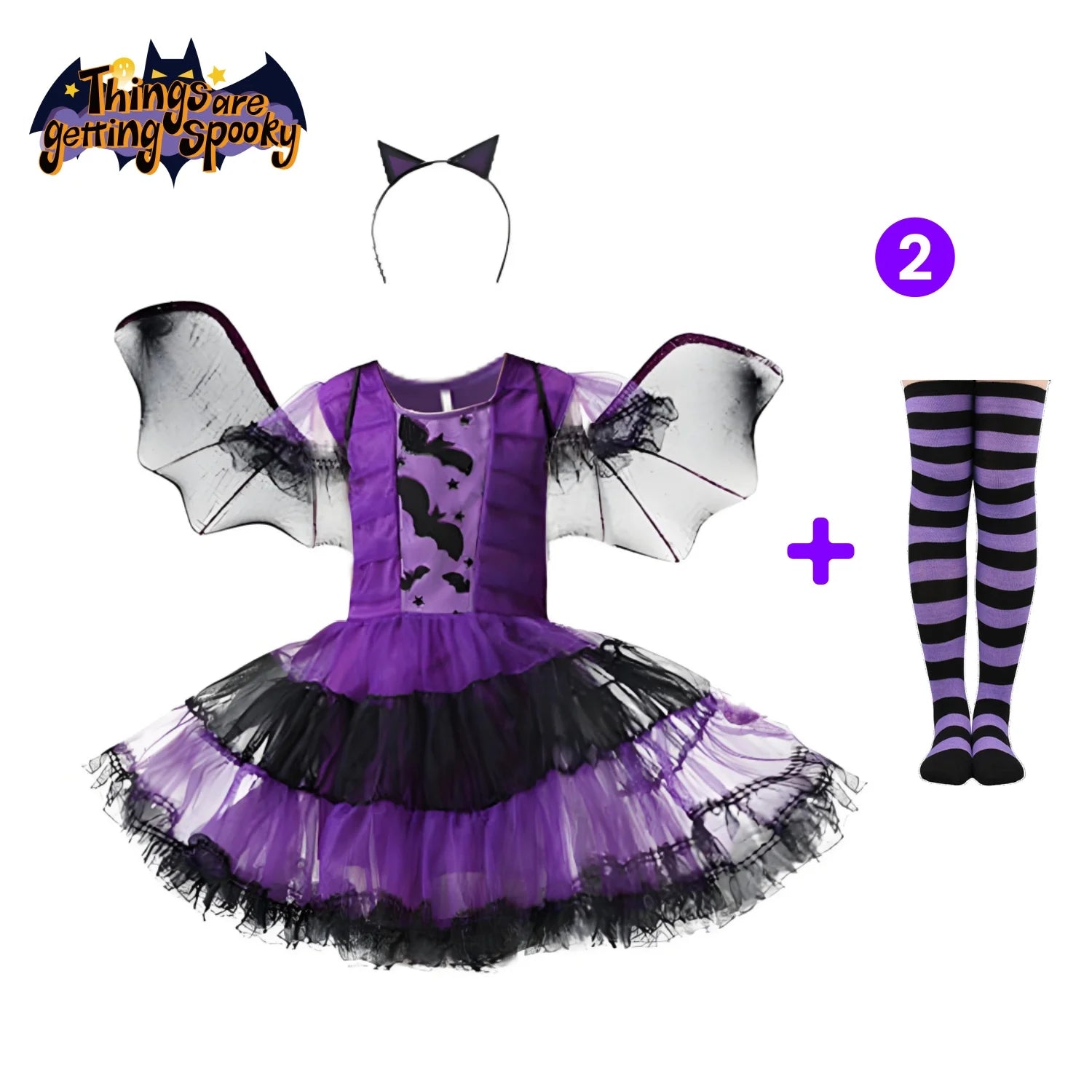 2025 Kids Girls Purple Bat Vampire Princess Dress Fancy Cosplay Costume Witch Clothes Wth Wing Halloween Role Play Clothing