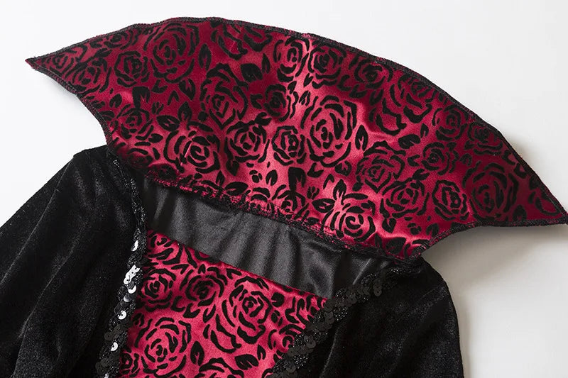 Halloween Girl Cosplay Vampire Dress For Kids Ghost Bride Vampire Costume Vampiran Carnival Party Outfits Scarlet Gothic Clothes