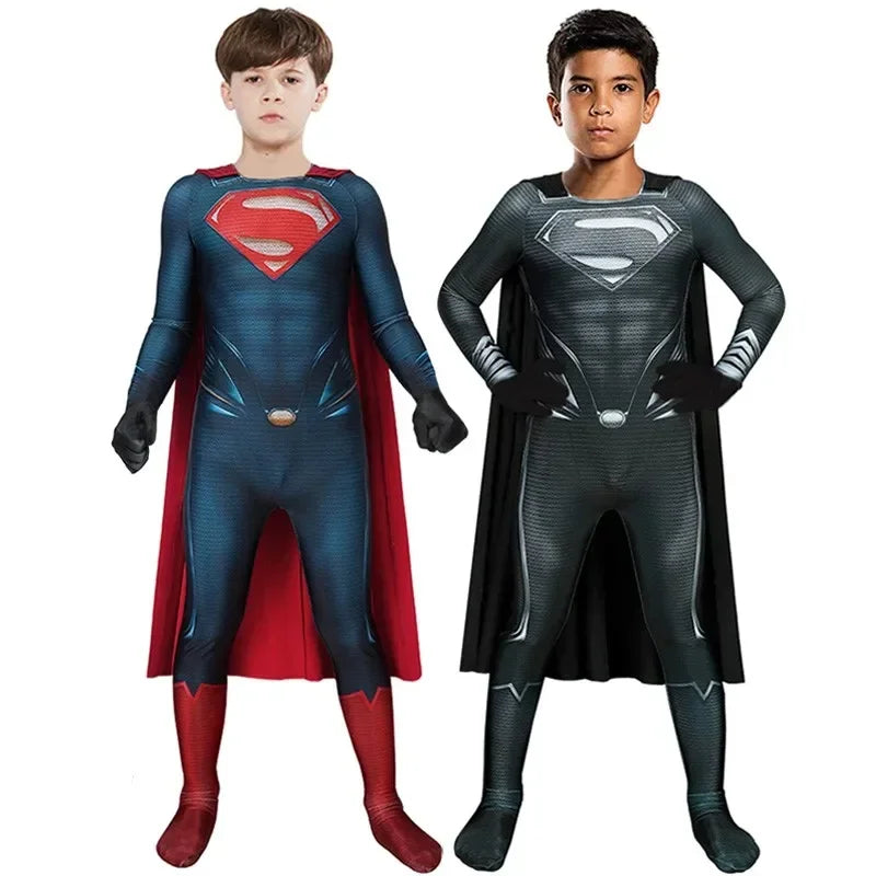 Superman Cosplay Costume Bodysuit Super Hero Jumpsuit Halloween Carnival Party Outfits Stage Performance Hero for Boys Oufits
