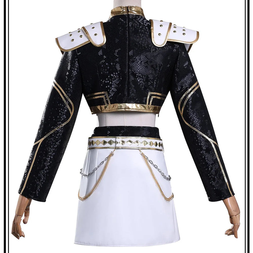 Rumi Zoey Mira Cosplay Clothes KPop Demon Hunters Cosplay Costume Black Golden Suit Halloween Huntrix Role Playing Outfit