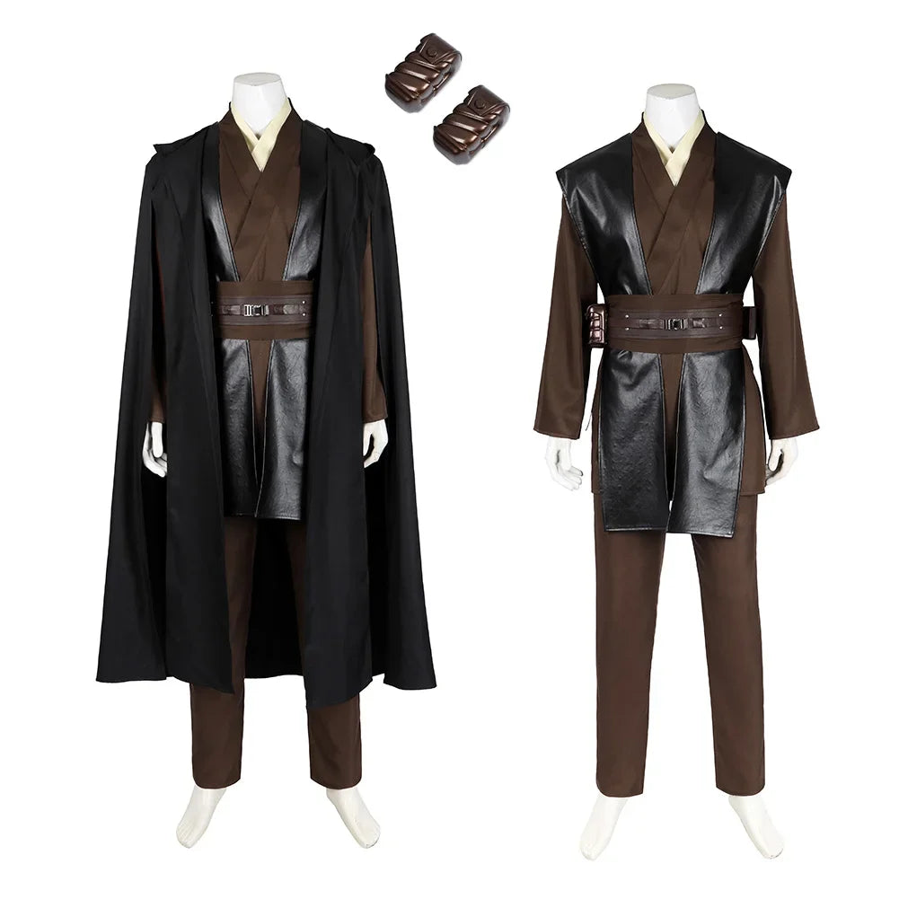 Anakin obiwan kenobi cosplay Costume Knight Adults Men Hooded Uniform Full Set for Halloween Carnival Role Playing Costume