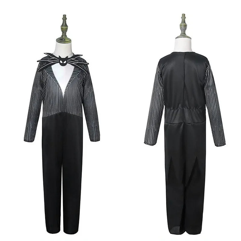 Jack Costume Boys Christmas Eve Nightmare Before Scary Skeleton Jack Cosplay Striped Halloween Cosplay Costume