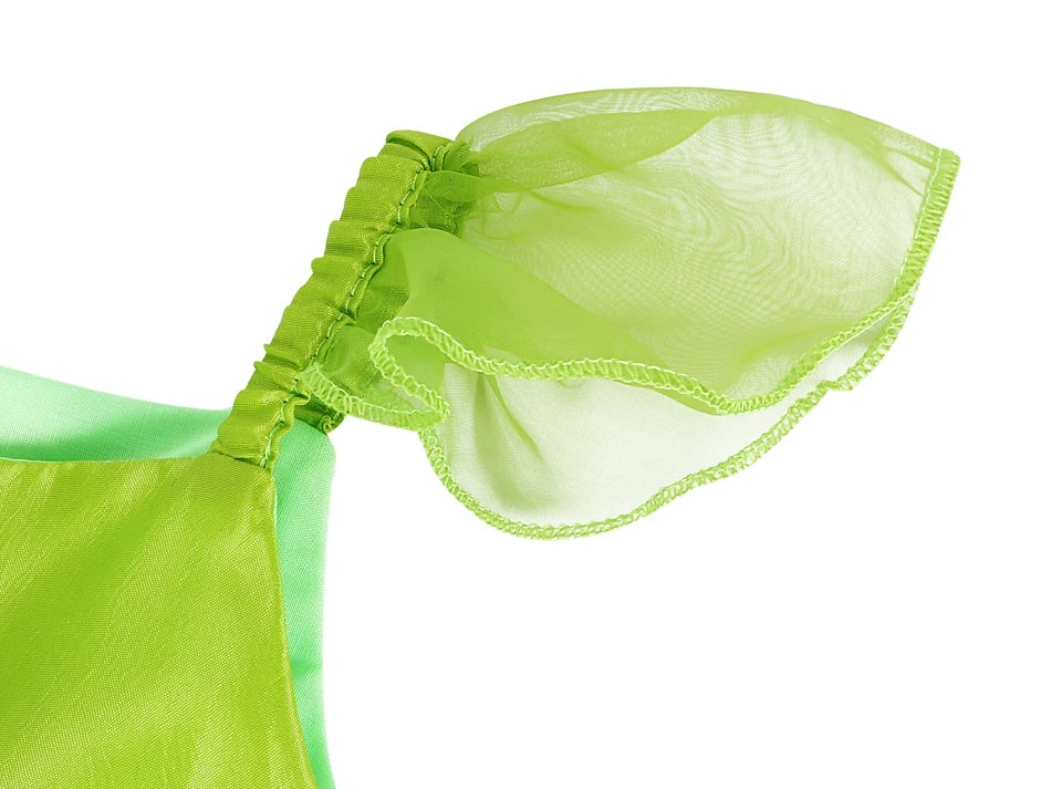 Girls Costume Halloween Costume for Kids Green Fancy Dress Fairy Princess Cosplay Carnival Party