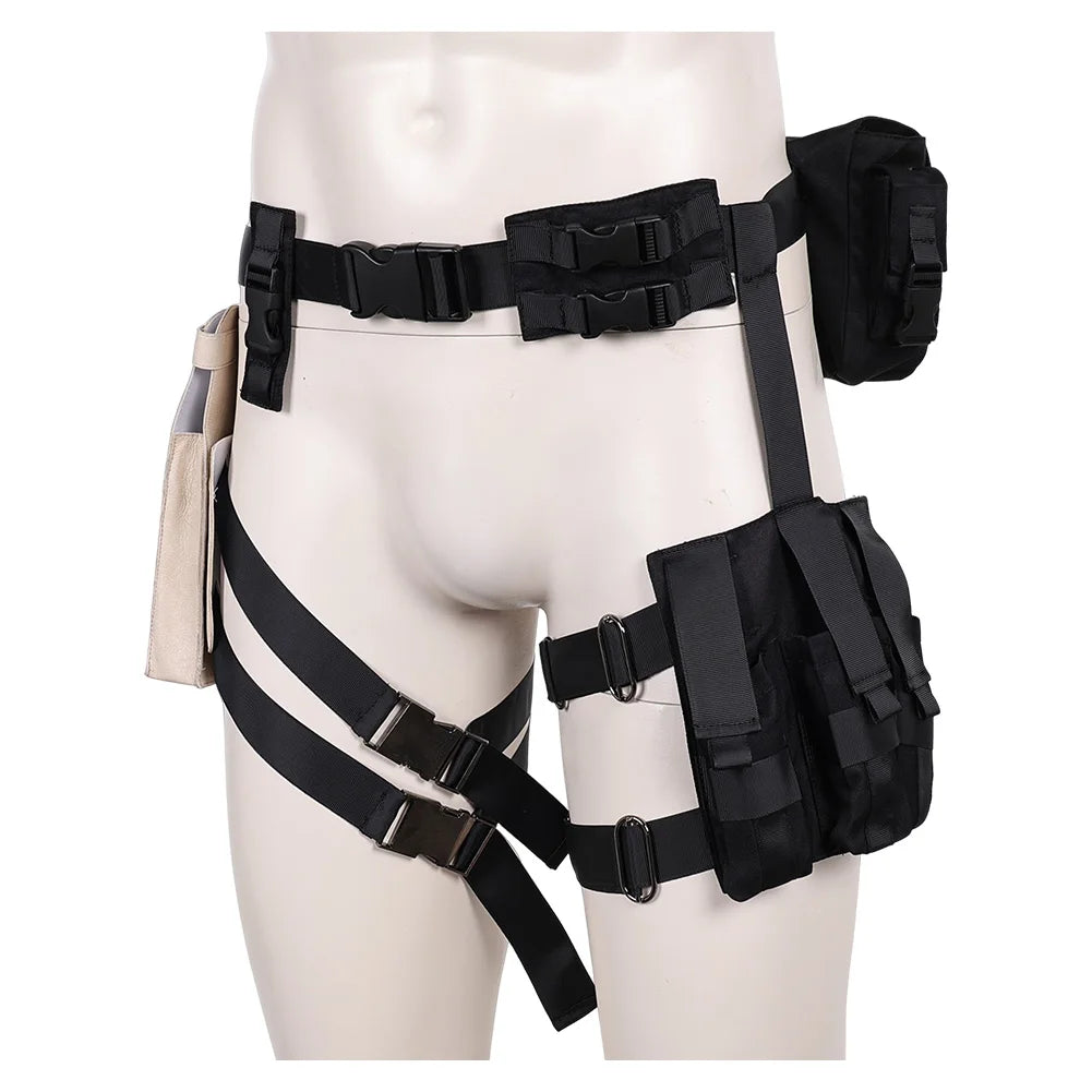Leon Scott Kennedy Cosplay Men Back Strap Belts Gun Bag Game Resident 4 Remake Costume Accessories Halloween Carnival Props